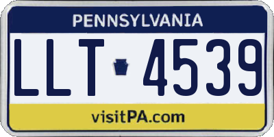 PA license plate LLT4539