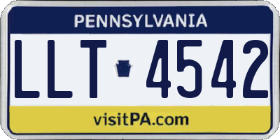 PA license plate LLT4542