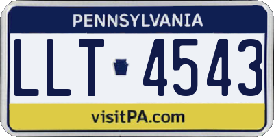 PA license plate LLT4543
