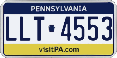 PA license plate LLT4553