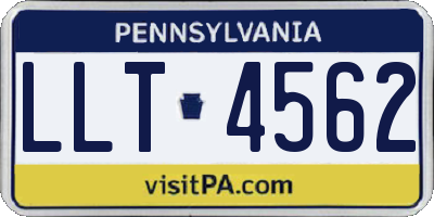 PA license plate LLT4562