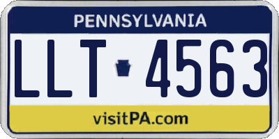 PA license plate LLT4563