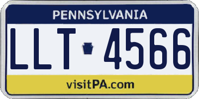 PA license plate LLT4566