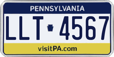 PA license plate LLT4567