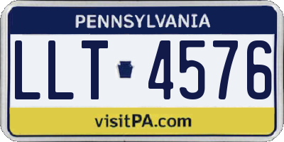 PA license plate LLT4576