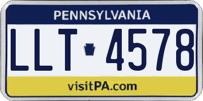 PA license plate LLT4578