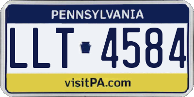 PA license plate LLT4584