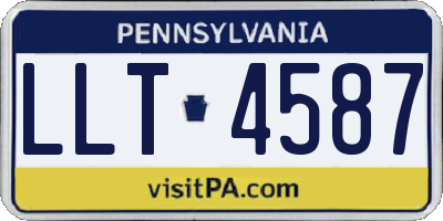 PA license plate LLT4587