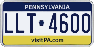 PA license plate LLT4600