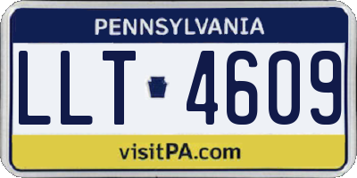 PA license plate LLT4609
