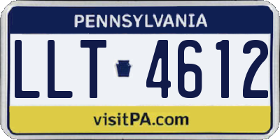 PA license plate LLT4612