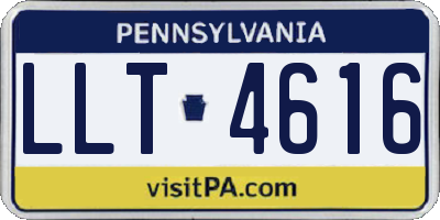 PA license plate LLT4616