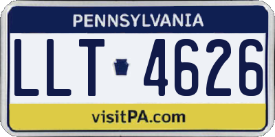 PA license plate LLT4626