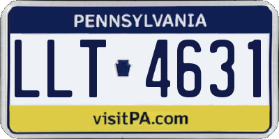 PA license plate LLT4631