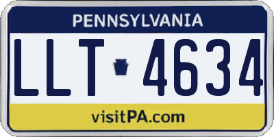 PA license plate LLT4634