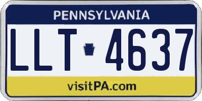 PA license plate LLT4637