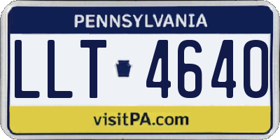 PA license plate LLT4640