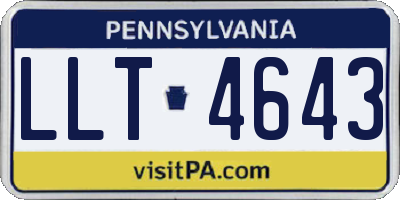 PA license plate LLT4643