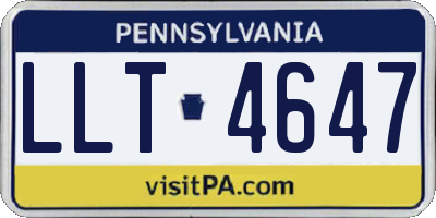 PA license plate LLT4647