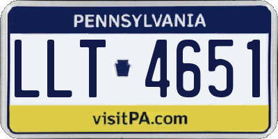 PA license plate LLT4651