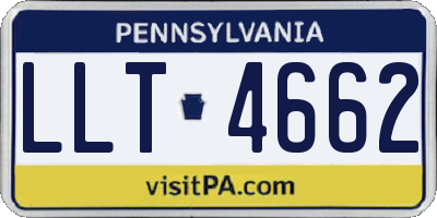 PA license plate LLT4662