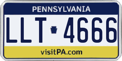 PA license plate LLT4666