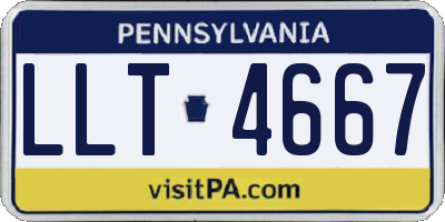 PA license plate LLT4667