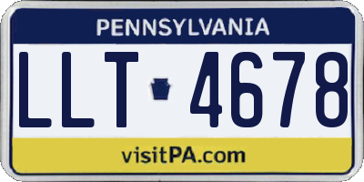 PA license plate LLT4678