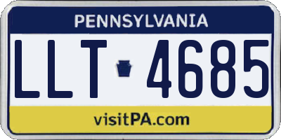 PA license plate LLT4685