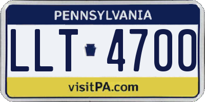 PA license plate LLT4700