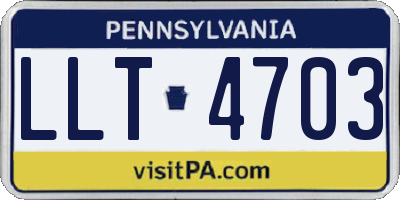 PA license plate LLT4703