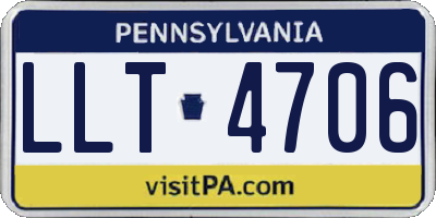 PA license plate LLT4706