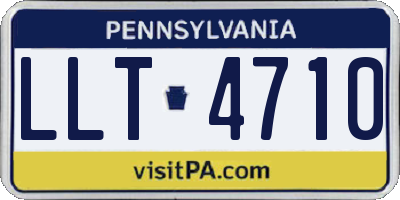 PA license plate LLT4710