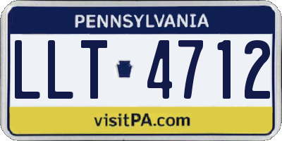 PA license plate LLT4712