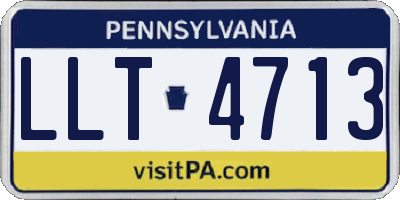PA license plate LLT4713
