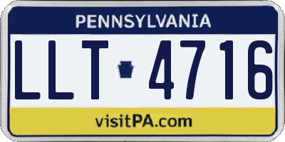 PA license plate LLT4716