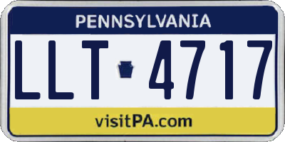 PA license plate LLT4717