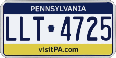 PA license plate LLT4725