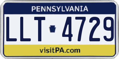 PA license plate LLT4729