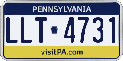PA license plate LLT4731