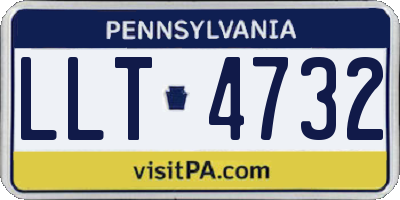 PA license plate LLT4732