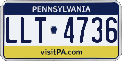PA license plate LLT4736