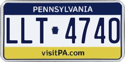 PA license plate LLT4740