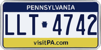 PA license plate LLT4742