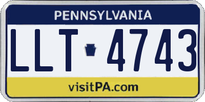 PA license plate LLT4743