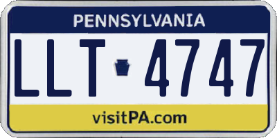 PA license plate LLT4747