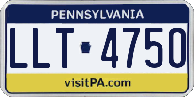 PA license plate LLT4750