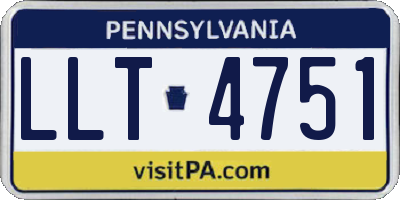 PA license plate LLT4751