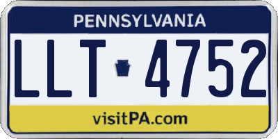 PA license plate LLT4752