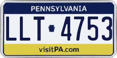 PA license plate LLT4753
